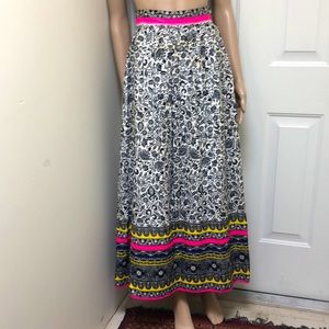 Vintage Alex Coleman Floral Maxi Skirt | Neon Psychedelic | Boho Hippie Mod